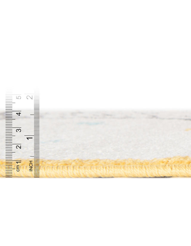 Ivory and Gray 5' 3 x 5' 3 Whimsy Kids Round Rug