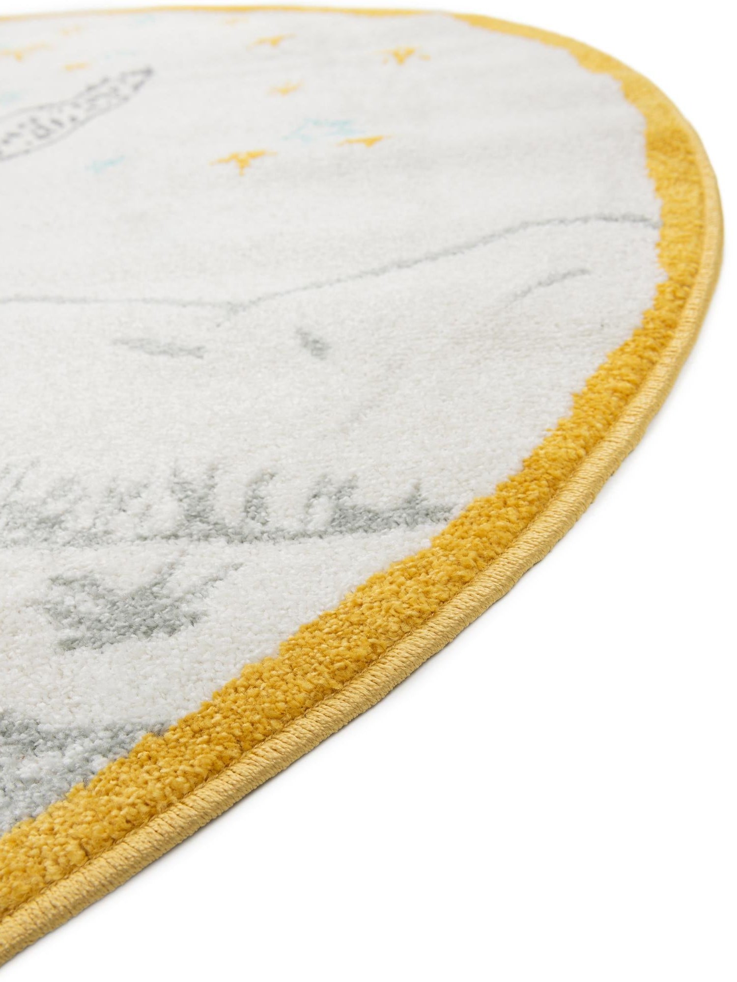Ivory and Gray 7' 10 x 7' 10 Whimsy Kids Round Area Rug for Baby Nursery, Toddler Playroom,  Bedrooms Playful Fun Design Easy Clean Carpet for Sale at Rug Engine