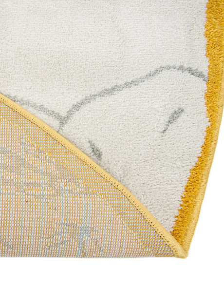 Ivory and Gray 7' 10 x 7' 10 Whimsy Kids Round Area Rug for Baby Nursery, Toddler Playroom,  Bedrooms Playful Fun Design Easy Clean Carpet for Sale at Rug Engine