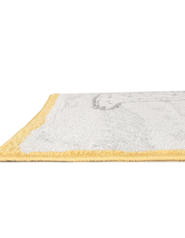 Ivory and Gray 4' x 6' Whimsy Kids Rectangle Rug