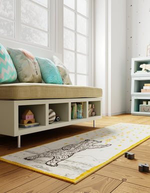 Ivory and Gray 2' 2 x 6' 1 Whimsy Kids Runner Rug
