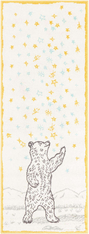 Ivory and Gray 2' 2 x 6' 1 Whimsy Kids Runner Rug