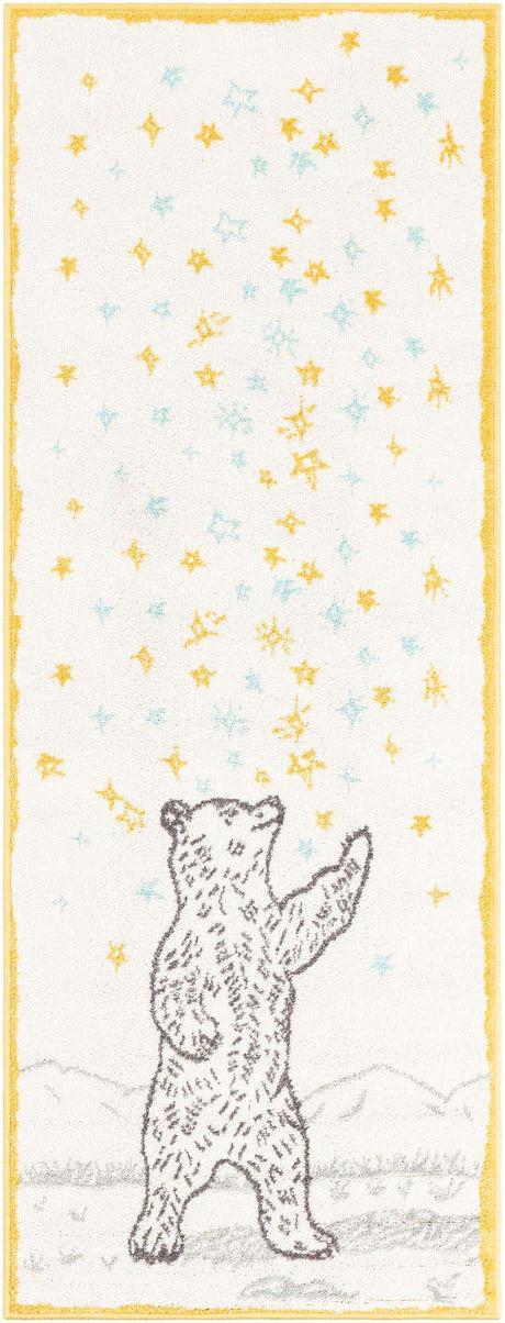 Ivory and Gray 2' 2 x 6' 1 Whimsy Kids Runner Rug