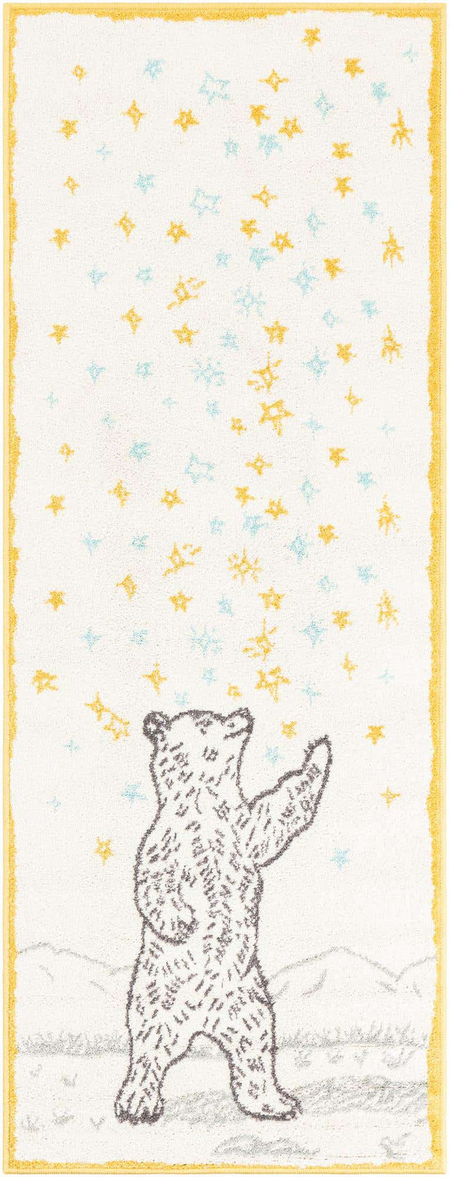 Ivory and Gray 2' 2 x 6' 1 Whimsy Kids Runner Rug