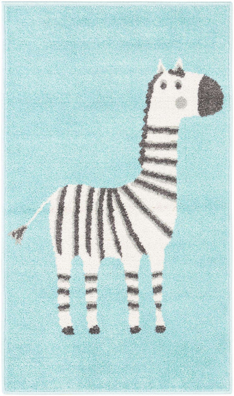 Teal 2' 2 x 4' Whimsy Kids Runner Rug