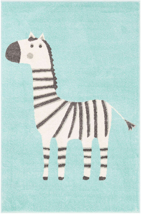 Teal 4' x 6' Whimsy Kids Rectangle Rug