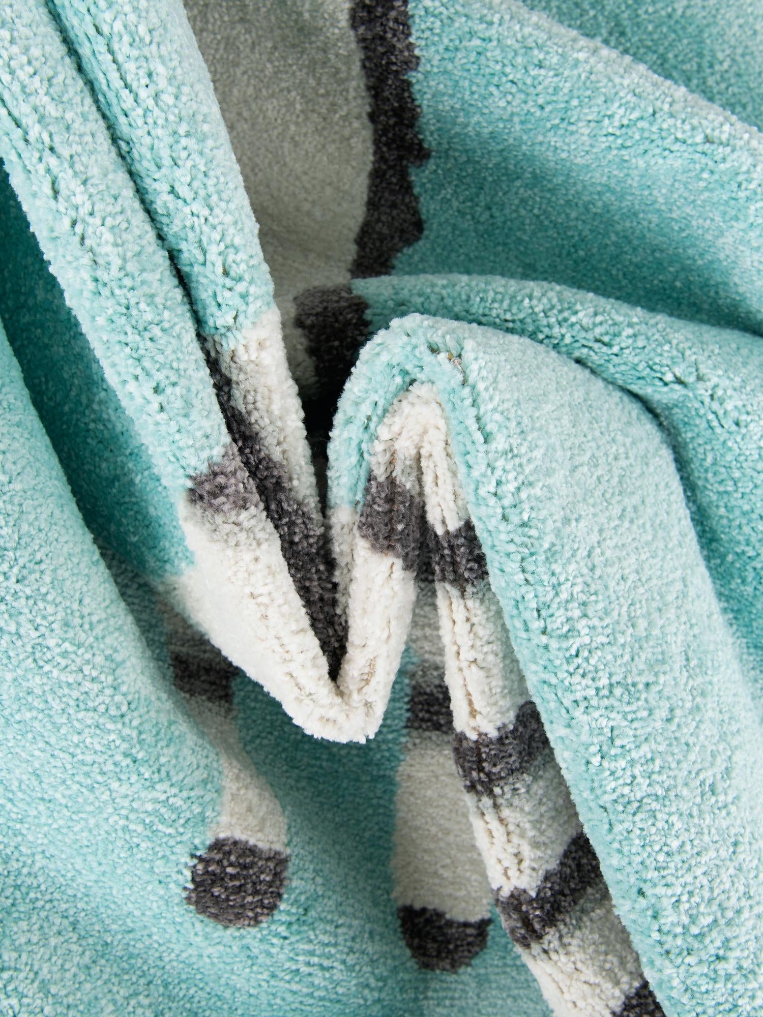 Teal 5' 3 x 5' 3 Whimsy Kids Round Area Rug for Baby Nursery, Toddler Playroom, Bedrooms