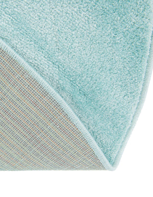 Teal 3' 3 x 3' 3 Whimsy Kids Round Area Rug for Baby Nursery, Toddler Playroom, Bedrooms