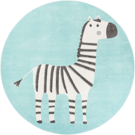 Teal 8' x 8' Whimsy Kids Round Rug
