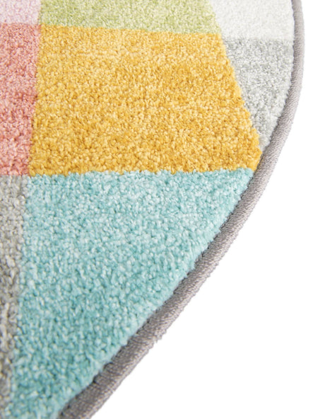 Multicolor 3' 3 x 3' 3 Whimsy Kids Round Area Rug for Baby Nursery, Toddler Playroom,  Bedrooms Playful Fun Design Easy Clean Carpet for Sale at Rug Engine