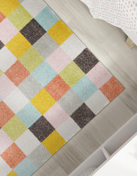 Multicolor 2' 2 x 2' 11 Whimsy Kids Rectangle Area Rug for Baby Nursery, Toddler Playroom,  Bedrooms Playful Fun Design Easy Clean Carpet for Sale at Rug Engine