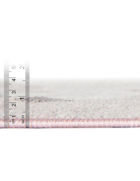Pink 2' 2 x 2' 11 Whimsy Kids Rectangle Area Rug for Baby Nursery, Toddler Playroom,  Bedrooms Playful Fun Design Easy Clean Carpet for Sale at Rug Engine