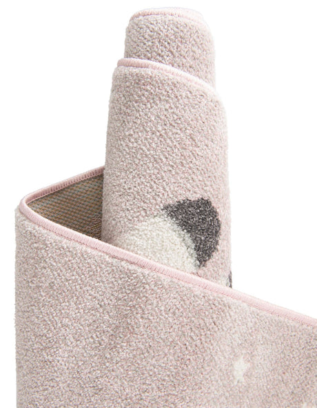 Pink 3' 11 x 5' 11 Whimsy Kids Rectangle Area Rug for Baby Nursery, Toddler Playroom,  Bedrooms Playful Fun Design Easy Clean Carpet for Sale at Rug Engine