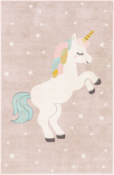 Pink 5' 3 x 8' Whimsy Kids Rectangle Rug