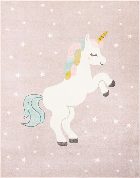 Pink 8' x 10' Whimsy Kids Rectangle Rug