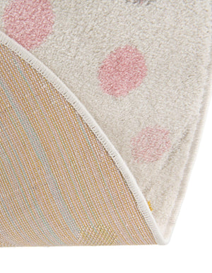 Ivory 5' 3 x 5' 3 Whimsy Kids Round Rug