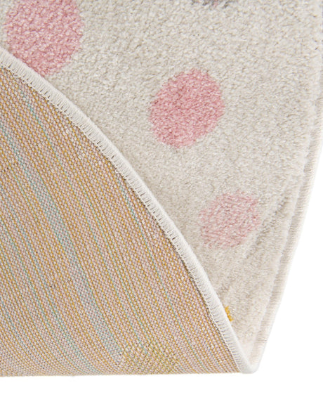 Ivory 7' 10 x 7' 10 Whimsy Kids Round Area Rug for Baby Nursery, Toddler Playroom,  Bedrooms Playful Fun Design Easy Clean Carpet for Sale at Rug Engine