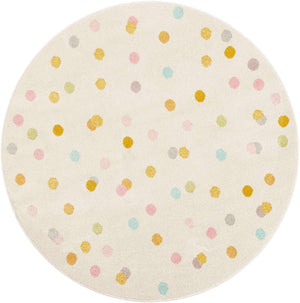Ivory 5' 3 x 5' 3 Whimsy Kids Round Rug