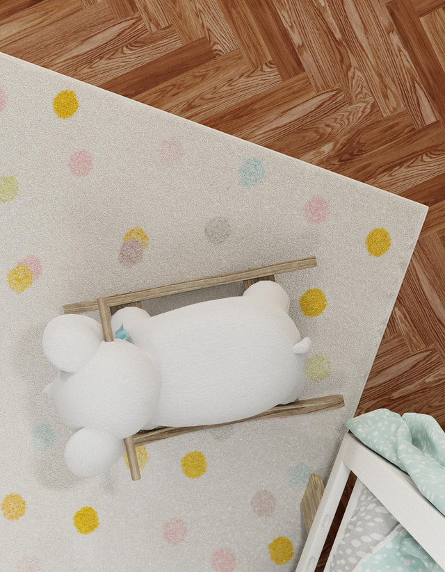 Ivory 5' 3 x 8' Whimsy Kids Rectangle Rug