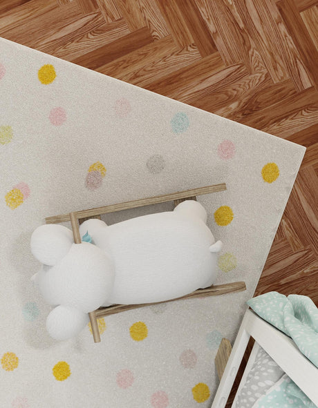 Ivory 7' 10 x 10' Whimsy Kids Rectangle Area Rug for Baby Nursery, Toddler Playroom,  Bedrooms Playful Fun Design Easy Clean Carpet for Sale at Rug Engine