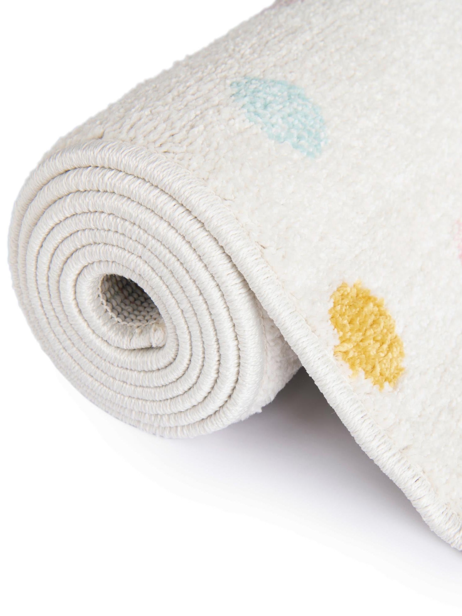 Ivory 5' 3 x 8' Whimsy Kids Rectangle Area Rug for Baby Nursery, Toddler Playroom, Bedrooms