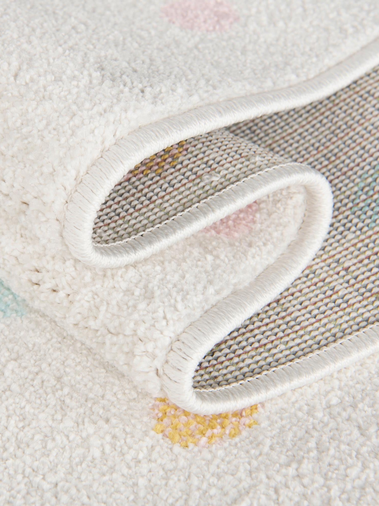 Ivory 5' 3 x 8' Whimsy Kids Rectangle Area Rug for Baby Nursery, Toddler Playroom, Bedrooms