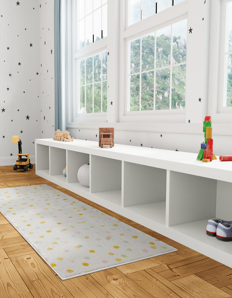Ivory 2' 2 x 6' 1 Whimsy Kids Runner Area Rug for Baby Nursery, Toddler Playroom,  Bedrooms Playful Fun Design Easy Clean Carpet for Sale at Rug Engine