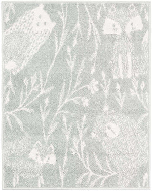 Gray 2' 2 x 2' 11 Whimsy Kids Rectangle Area Rug for Baby Nursery, Toddler Playroom, Bedrooms