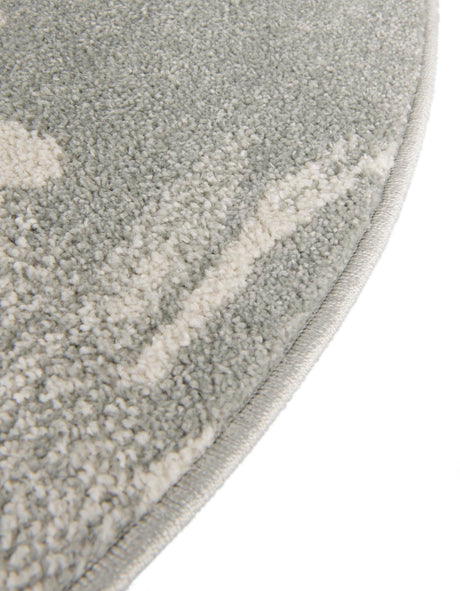 Gray 5' 3 x 5' 3 Whimsy Kids Round Area Rug for Baby Nursery, Toddler Playroom,  Bedrooms Playful Fun Design Easy Clean Carpet for Sale at Rug Engine