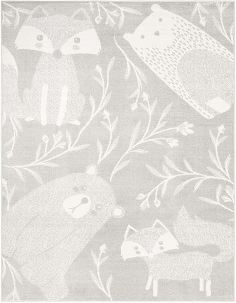 Gray 8' x 10' Whimsy Kids Rectangle Rug