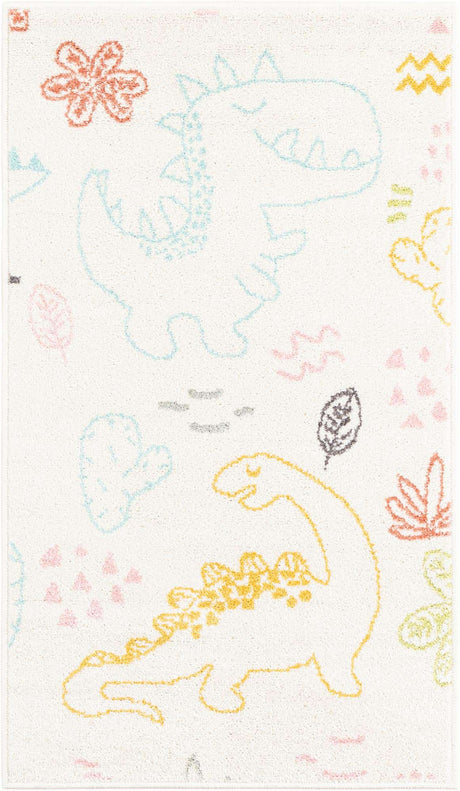 Ivory 2' 2 x 4' Whimsy Kids Runner Rug