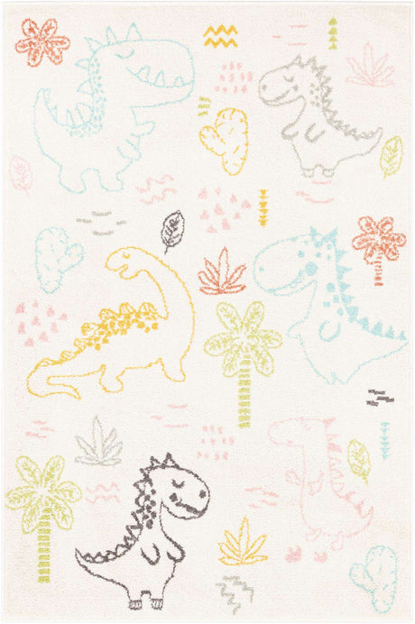 Ivory 4' x 6' Whimsy Kids Rectangle Rug