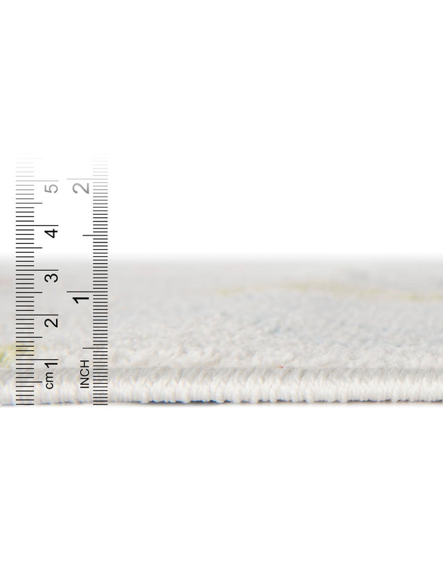 Ivory 5' 3 x 5' 3 Whimsy Kids Round Rug