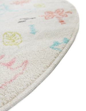 Ivory 5' 3 x 5' 3 Whimsy Kids Round Rug