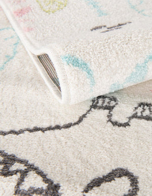 Ivory 2' 2 x 4' Whimsy Kids Runner Rug