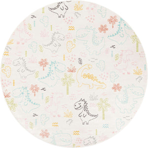 Ivory 8' x 8' Whimsy Kids Round Rug