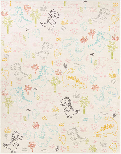 Ivory 8' x 10' Whimsy Kids Rectangle Rug