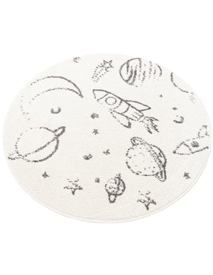 Ivory 3' 3 x 3' 3 Whimsy Kids Round Rug