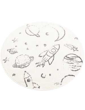 Ivory 3' 3 x 3' 3 Whimsy Kids Round Rug