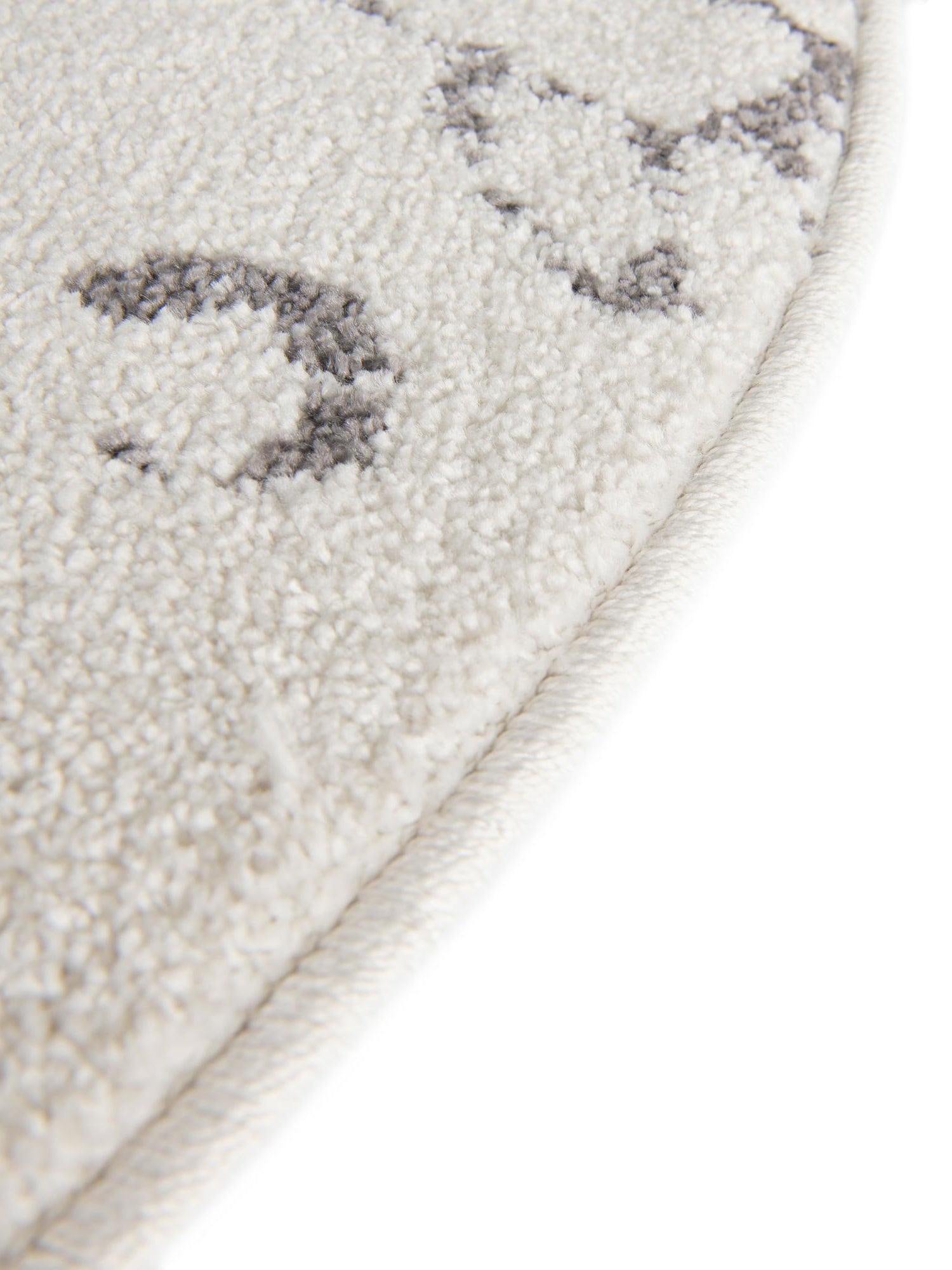 Ivory 3' 3 x 3' 3 Whimsy Kids Round Area Rug for Baby Nursery, Toddler Playroom, Bedrooms