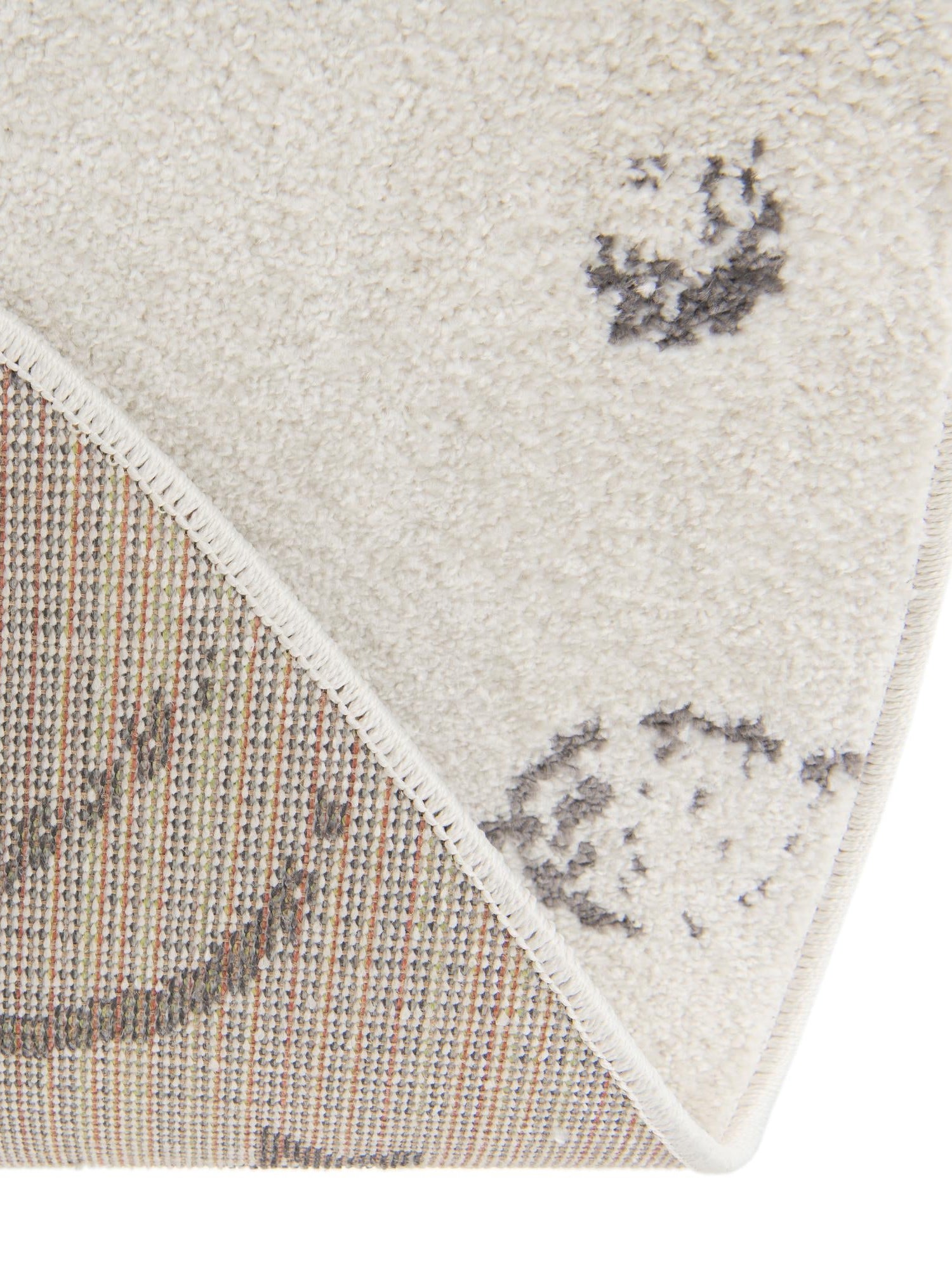 Ivory 5' 3 x 5' 3 Whimsy Kids Round Area Rug for Baby Nursery, Toddler Playroom, Bedrooms