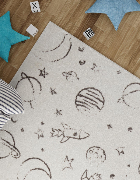 Ivory 7' 10 x 10' Whimsy Kids Rectangle Area Rug for Baby Nursery, Toddler Playroom,  Bedrooms Playful Fun Design Easy Clean Carpet for Sale at Rug Engine