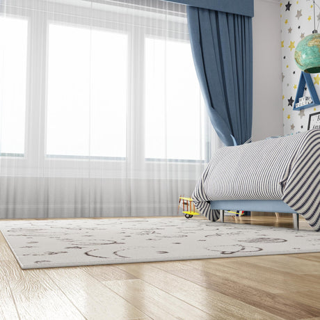Ivory 2' 2 x 2' 11 Whimsy Kids Rectangle Area Rug for Baby Nursery, Toddler Playroom,  Bedrooms Playful Fun Design Easy Clean Carpet for Sale at Rug Engine