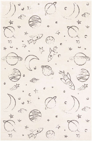 Ivory 5' 3 x 8' Whimsy Kids Rectangle Area Rug for Baby Nursery, Toddler Playroom, Bedrooms