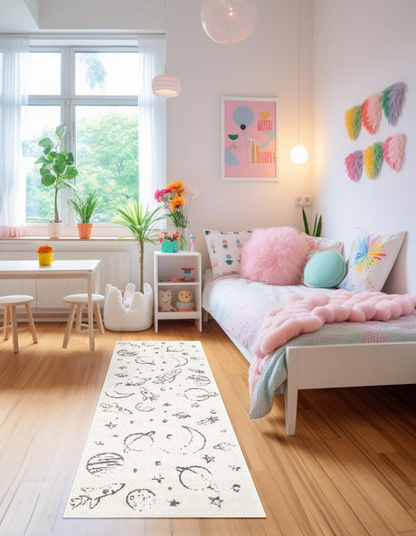 Ivory 2' 2 x 3' 11 Whimsy Kids Runner Area Rug for Baby Nursery, Toddler Playroom,  Bedrooms Playful Fun Design Easy Clean Carpet for Sale at Rug Engine