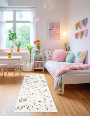 Ivory 2' 2 x 6' 1 Whimsy Kids Runner Rug