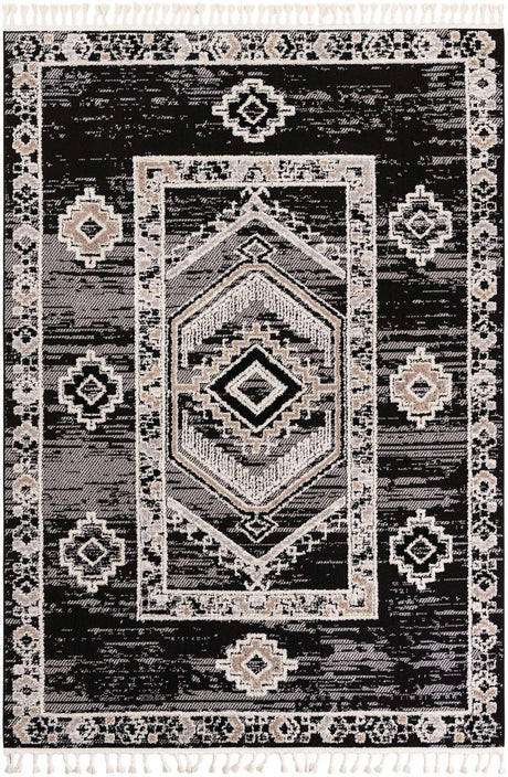 Fossil Gray 7' 1 x 10' Cherokee Rectangle Area Rug 100% Polypropylene With Cotton Backing Modern Geometric Carpet for Home Decor Interior Design Rooms for Sale at Rug Engine