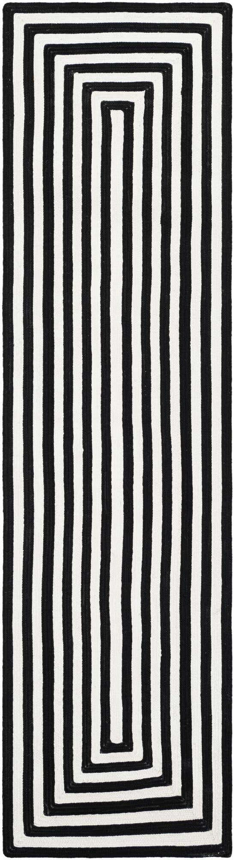 Washable Black and White 2' 7 x 10' Eco Verse Indoor Outdoor Washable Runner Area Rug Easy to Clean Stain Resistant & Durable Weather Resistant for Patio, Deck, Terrace, Balcony, Porch 100% PET Polyester (Recycled Plastic Bottles) for Sale at Rug Engine