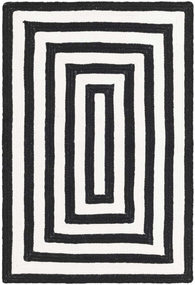 Washable Black and White 2' 2 x 3' 1 Eco Verse Indoor Outdoor Washable Rectangle Area Rug Easy to Clean Stain Resistant & Durable Weather Resistant for Patio, Deck, Terrace, Balcony, Porch 100% PET Polyester (Recycled Plastic Bottles) for Sale at Rug Engine