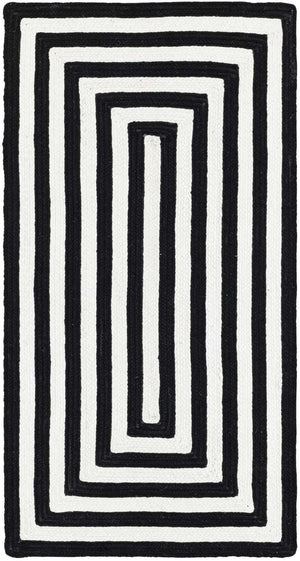 Washable Black and White 2' x 4' 1 Eco Verse Indoor Outdoor Washable Runner Area Rug Easy to Clean Stain Resistant & Durable Weather Resistant for Patio, Deck, Terrace, Balcony, Porch 100% PET Polyester (Recycled Plastic Bottles) for Sale at Rug Engine